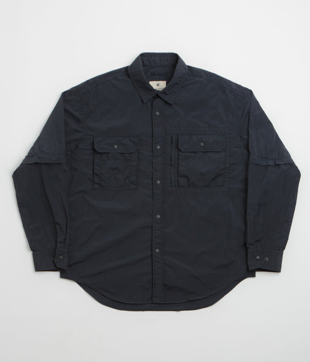 Snow Peak Garment Dyed Convertible Shirt - Black