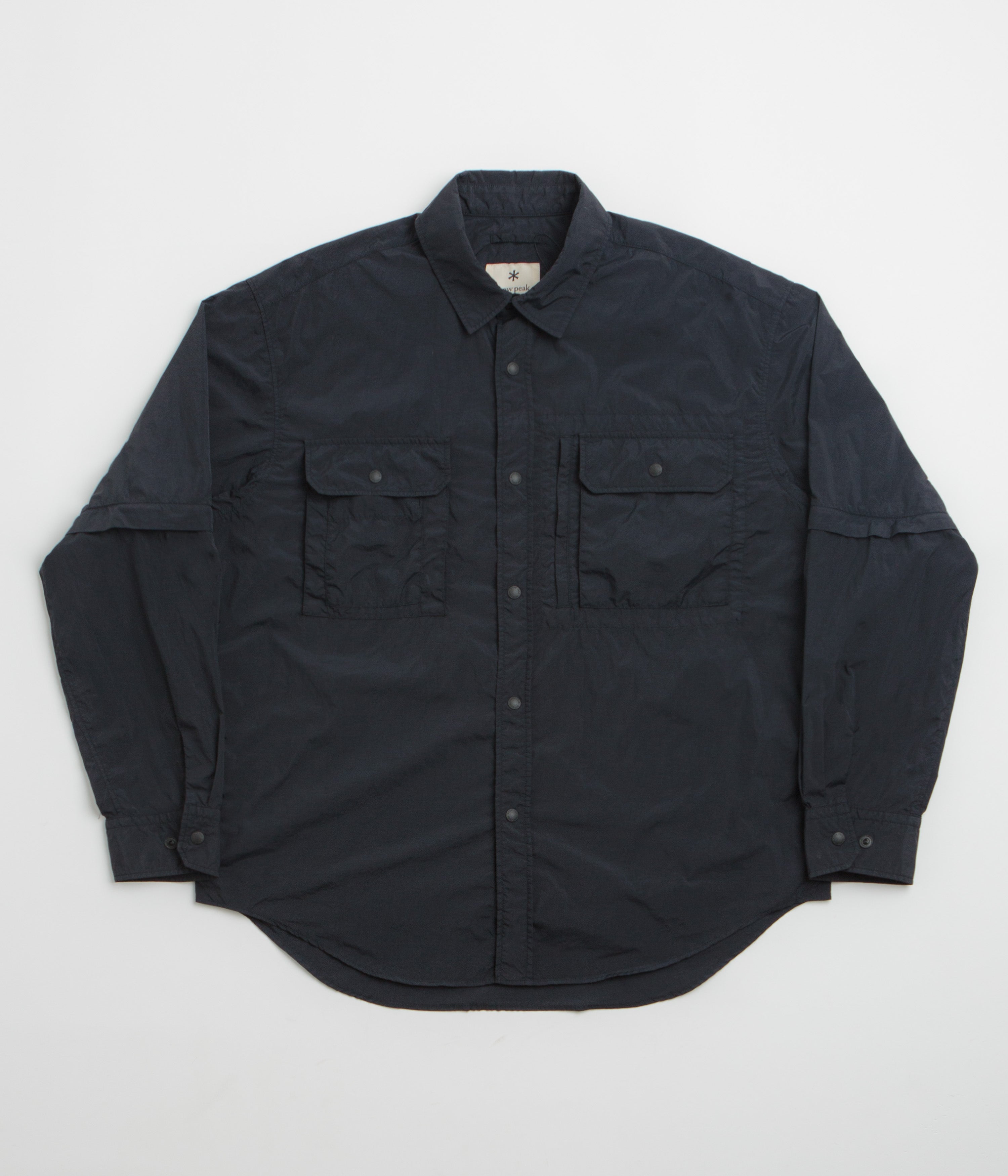 Snow Peak Garment Dyed Convertible Shirt - Black