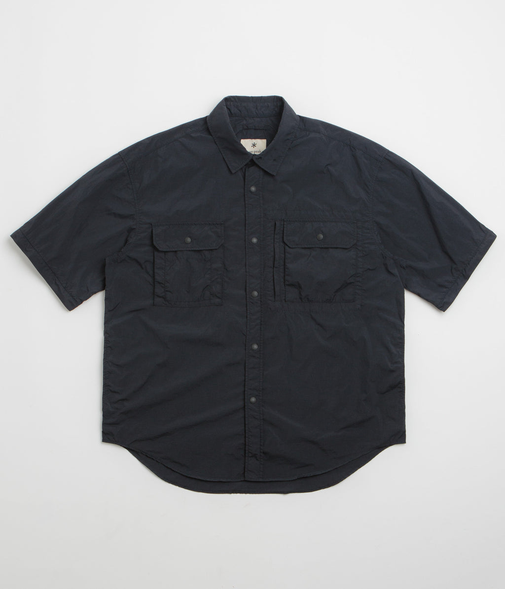 Snow Peak Garment Dyed Convertible Shirt - Black