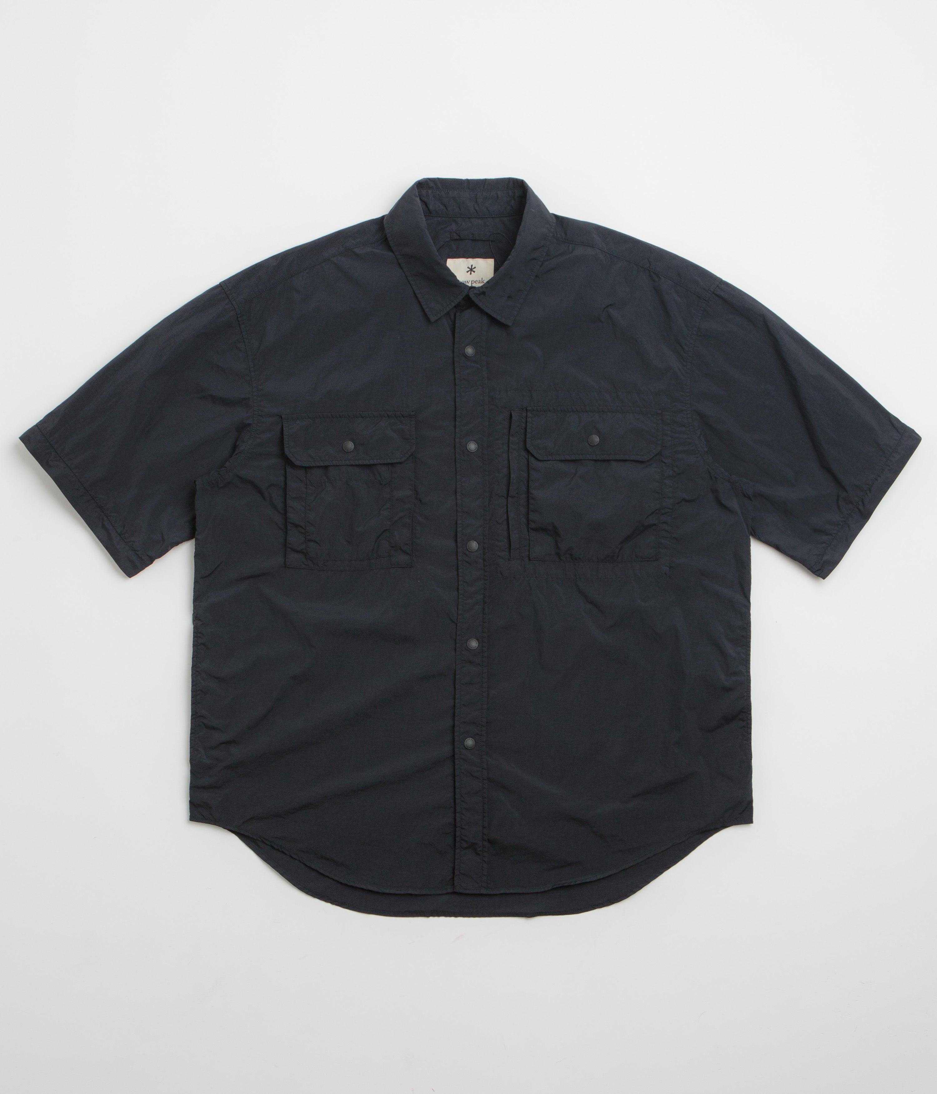 Snow Peak Garment Dyed Convertible Shirt - Black