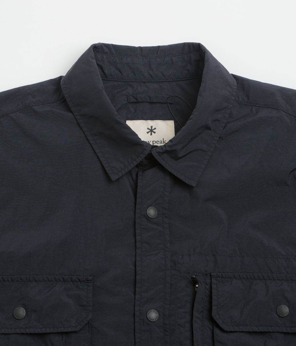 Snow Peak Garment Dyed Convertible Shirt - Black