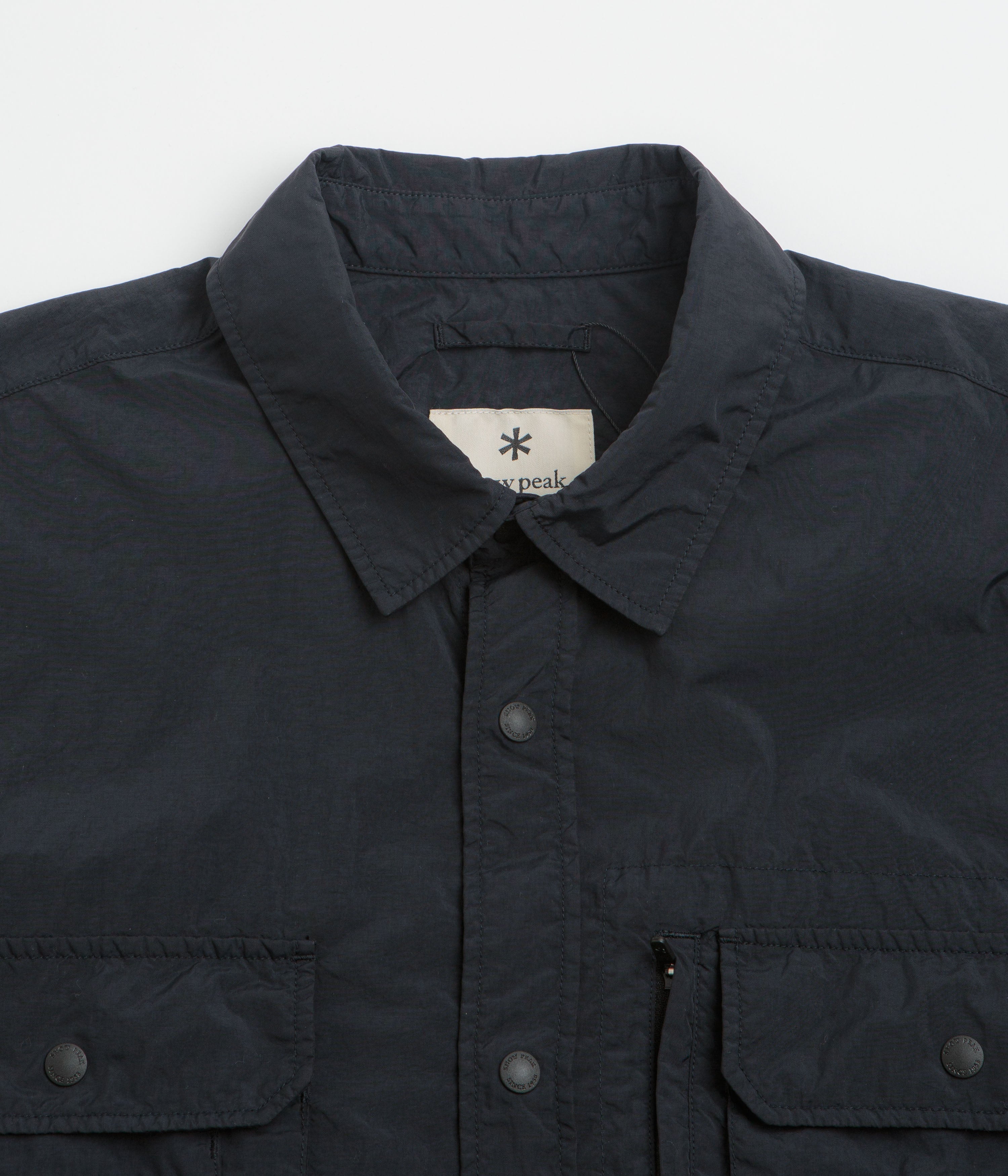 Snow Peak Garment Dyed Convertible Shirt - Black