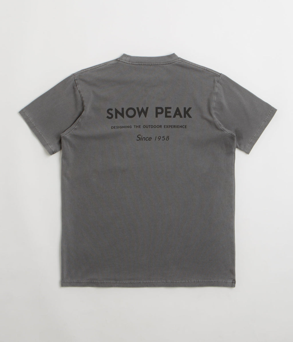 Snow Peak Garment Dyed T-Shirt - Charcoal