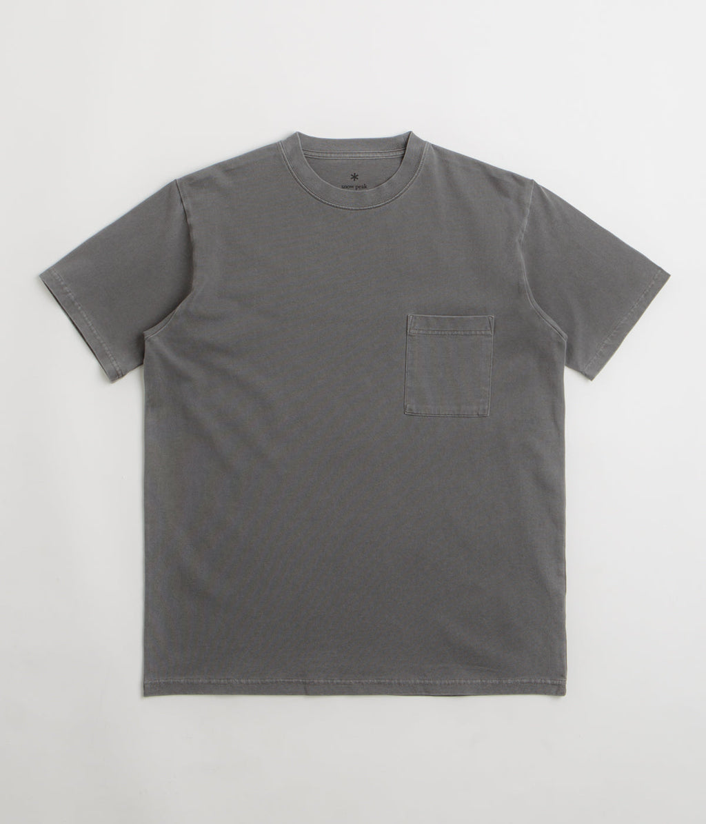 Snow Peak Garment Dyed T-Shirt - Charcoal