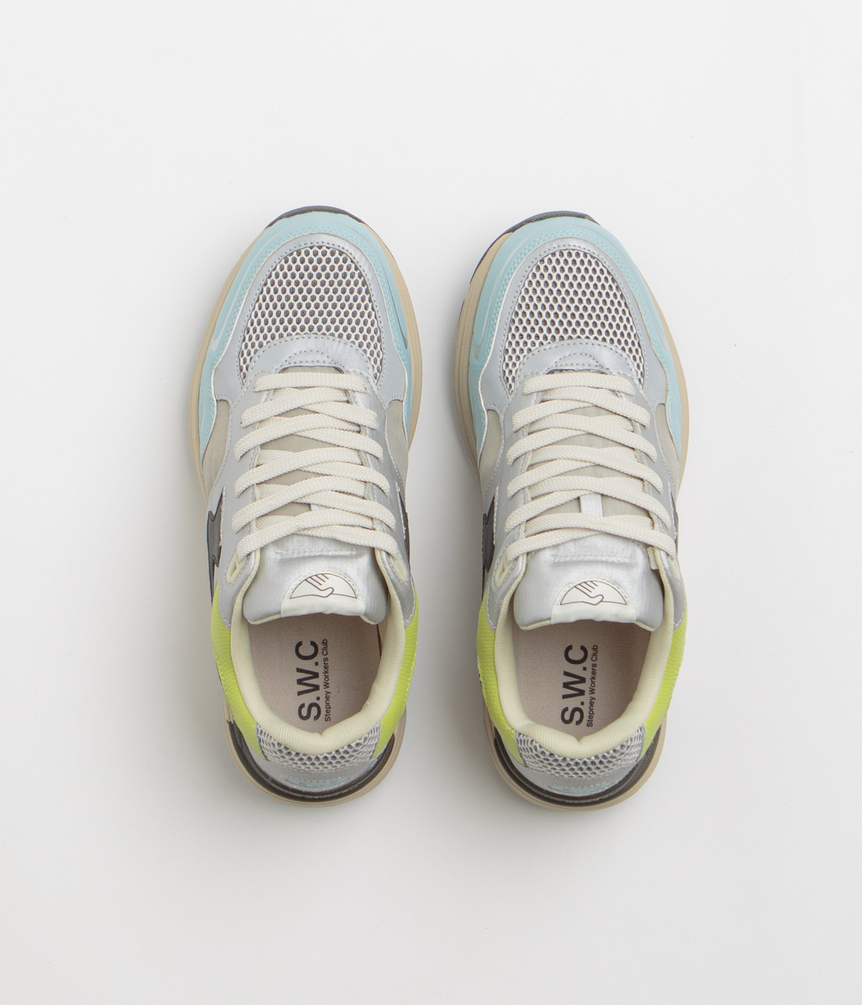 Stepney Workers Club Amiel S-Strike Tech Mix Shoes - Silver / Blue