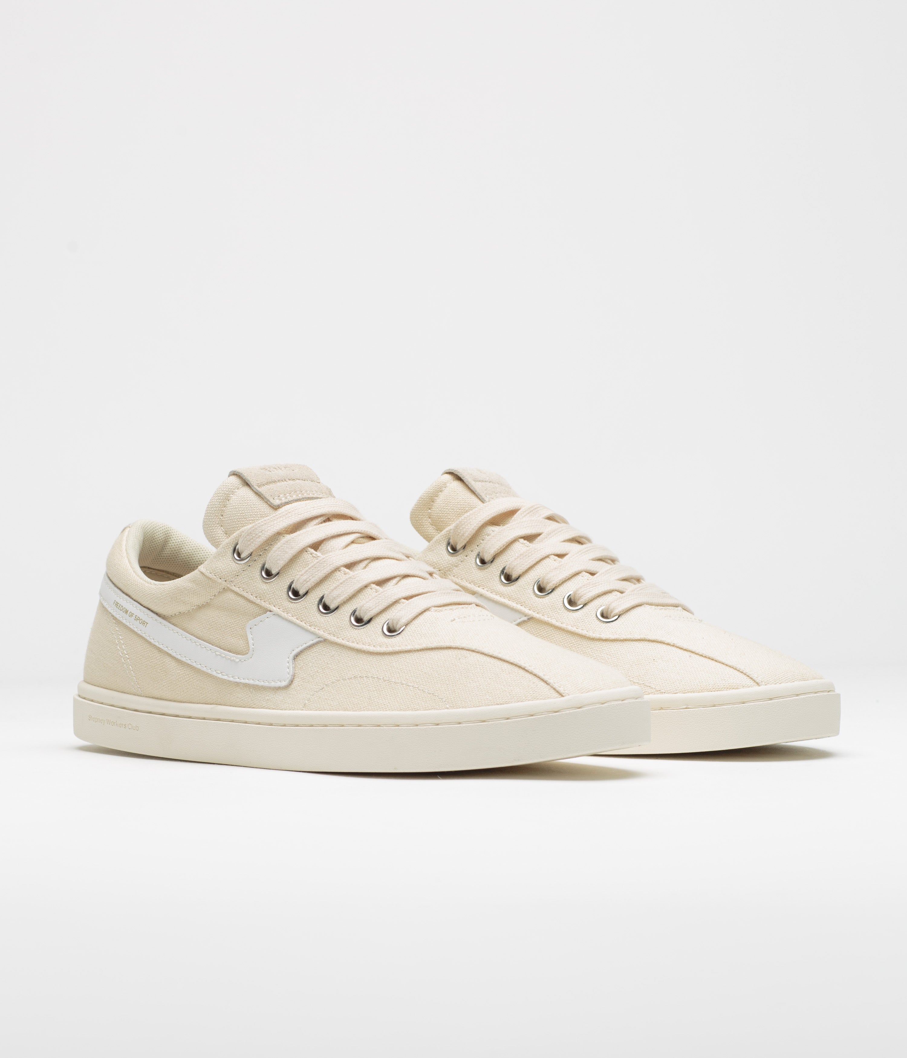 Stepney Workers Club Surma S-Strike Canvas Shoes - Ecru / White