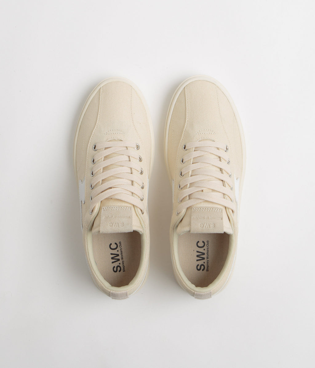 Stepney Workers Club Surma S-Strike Canvas Shoes - Ecru / White