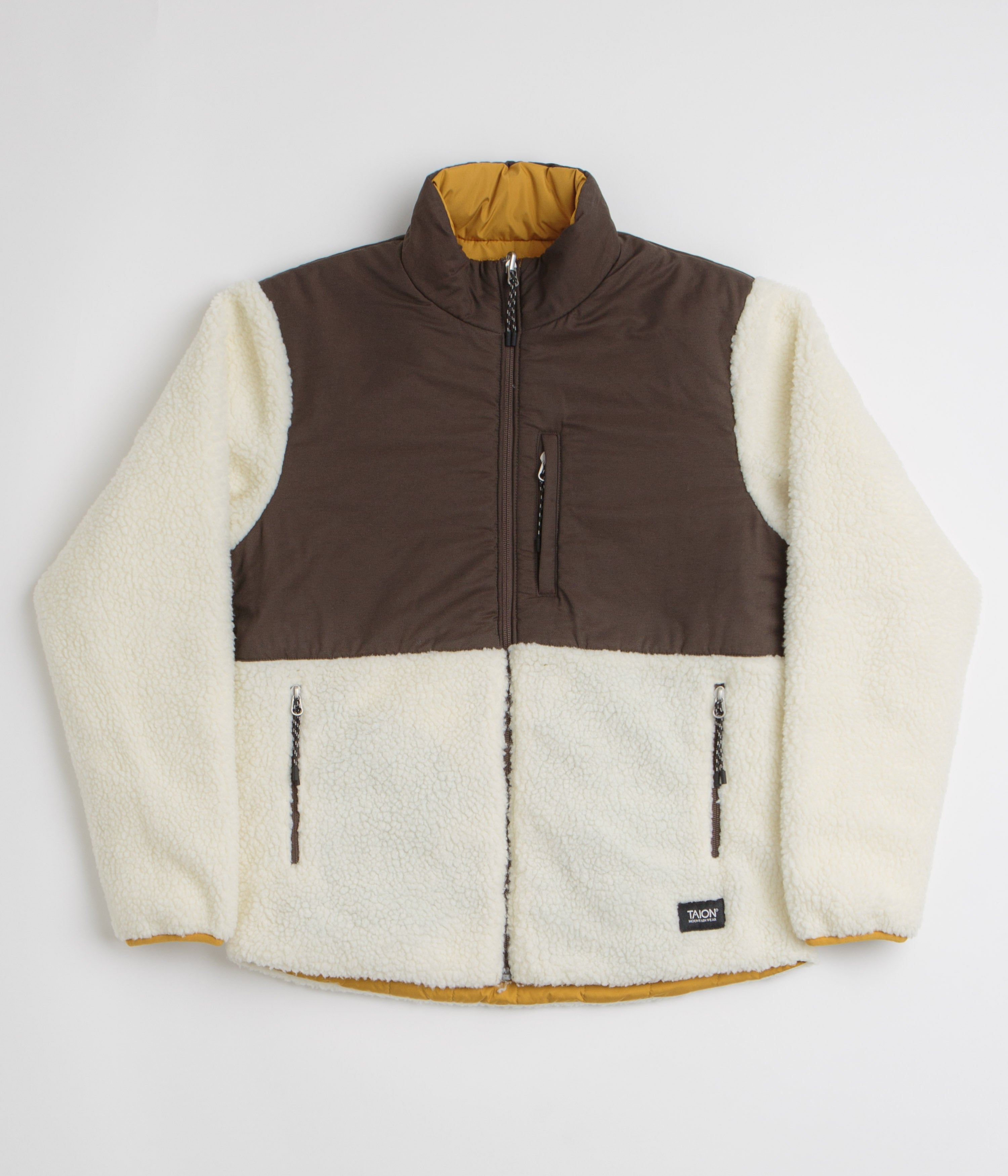Taion Reversible Down Jacket - Camel / Dark Chocolate / Ivory