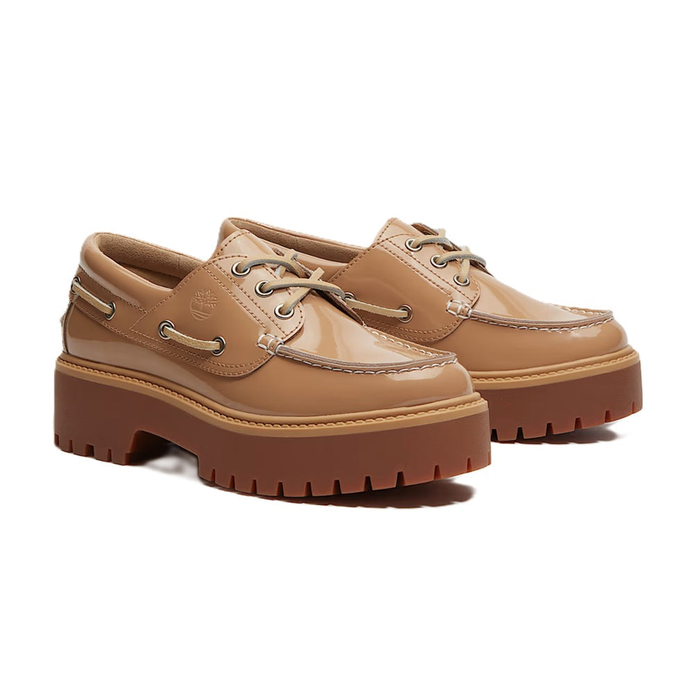 Women's Timberland Stone Street Platform Boat Shoe Beige (TB0A2GVF AKJ)