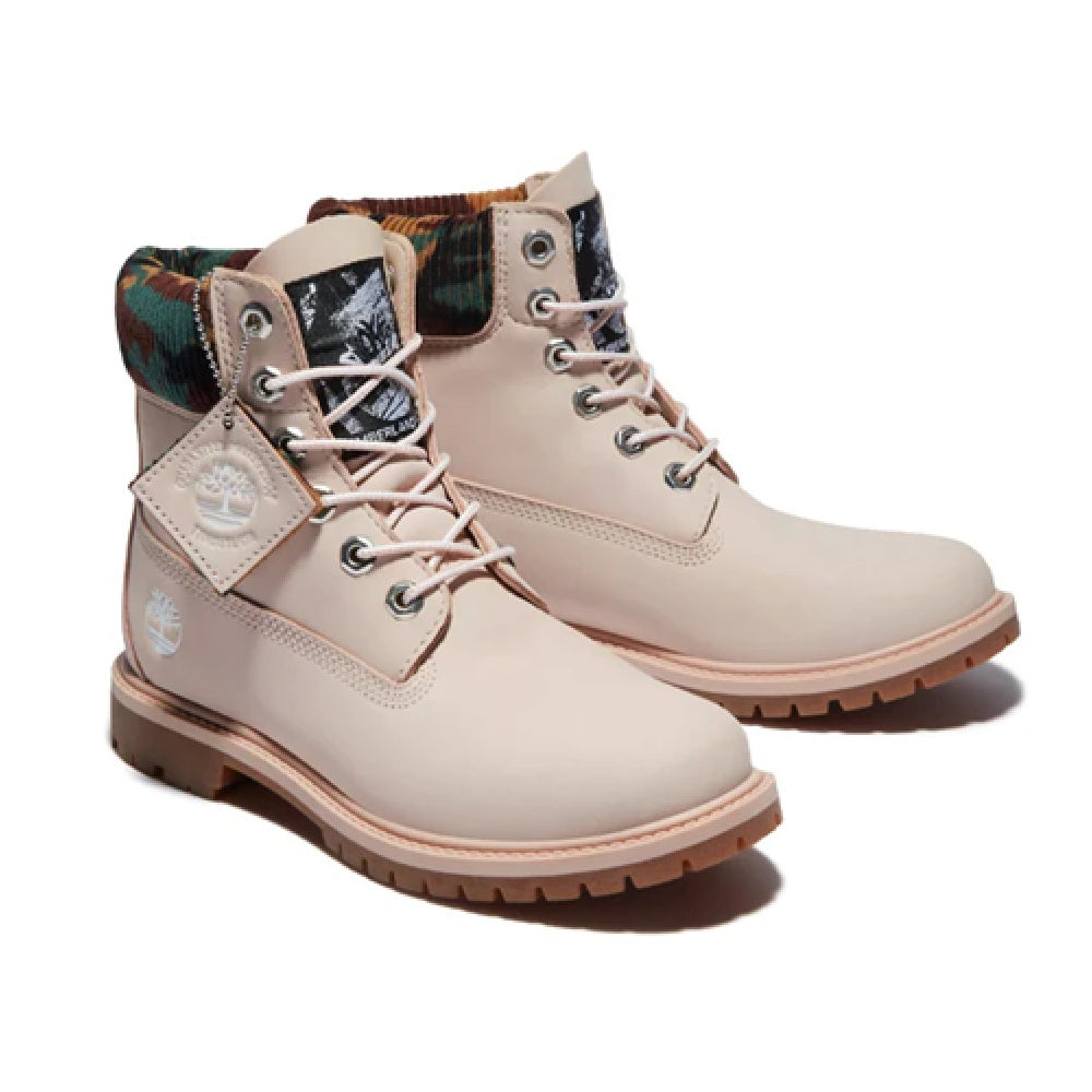 Women's Timberland Heritage 6 In Boot LT Pink Nubuck W Camo (TB0A2M8P 662)