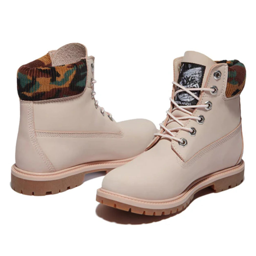 Women's Timberland Heritage 6 In Boot LT Pink Nubuck W Camo (TB0A2M8P 662)