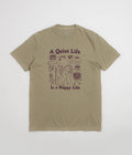 The Quiet Life Happy Life Pigment Dye T-Shirt - Khaki