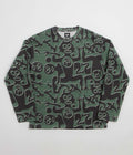 The Trilogy Tapes Entity Waffle Crewneck Sweatshirt - Green