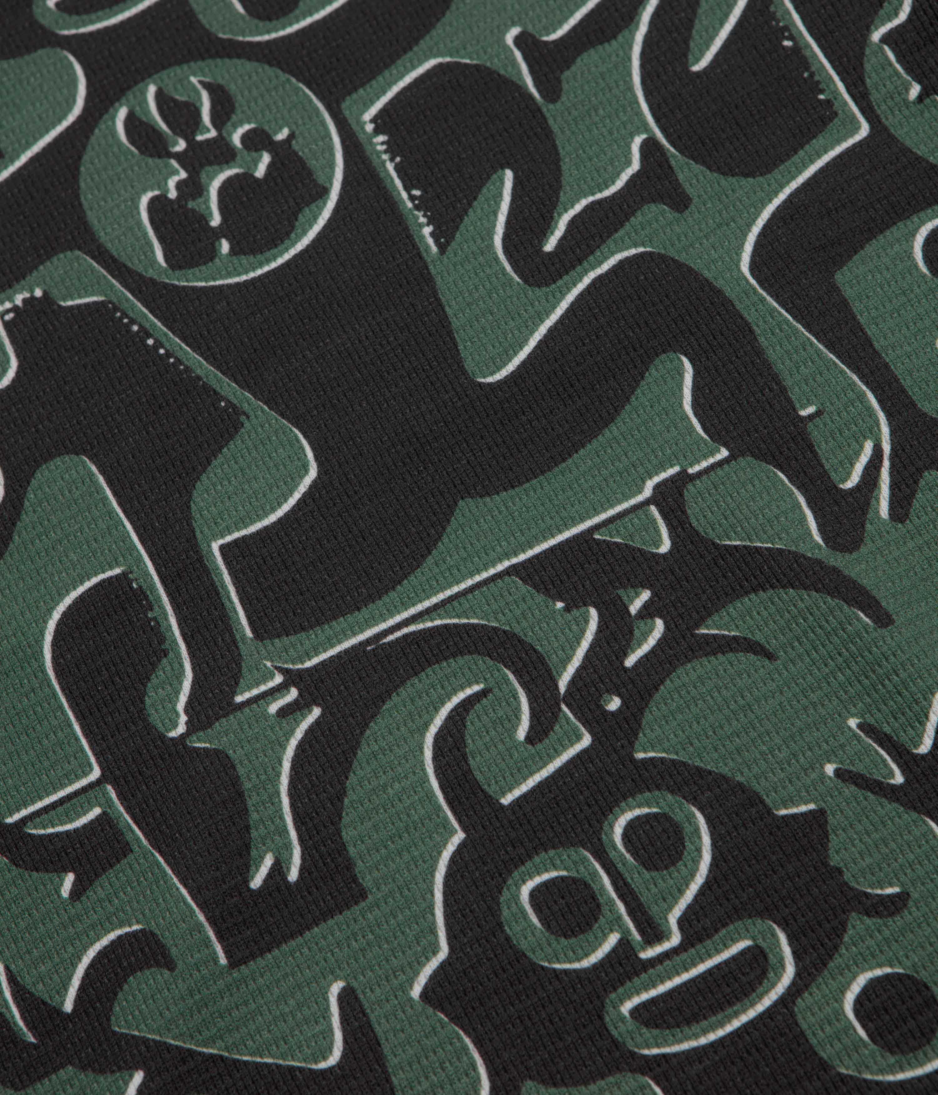 The Trilogy Tapes Entity Waffle Crewneck Sweatshirt - Green