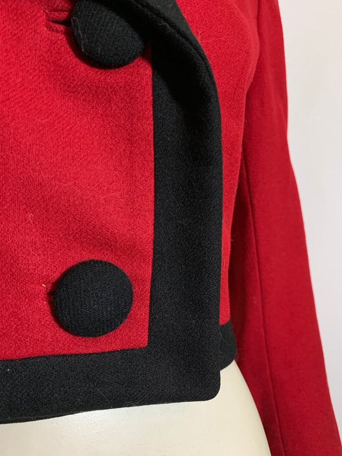 Tin Soldier Red and Black Cropped Wool Jacket circa 1960s