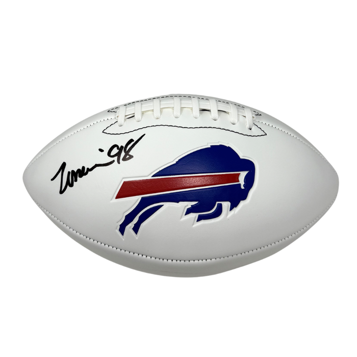 TJ Sanders Signed Buffalo Bills White Logo Football