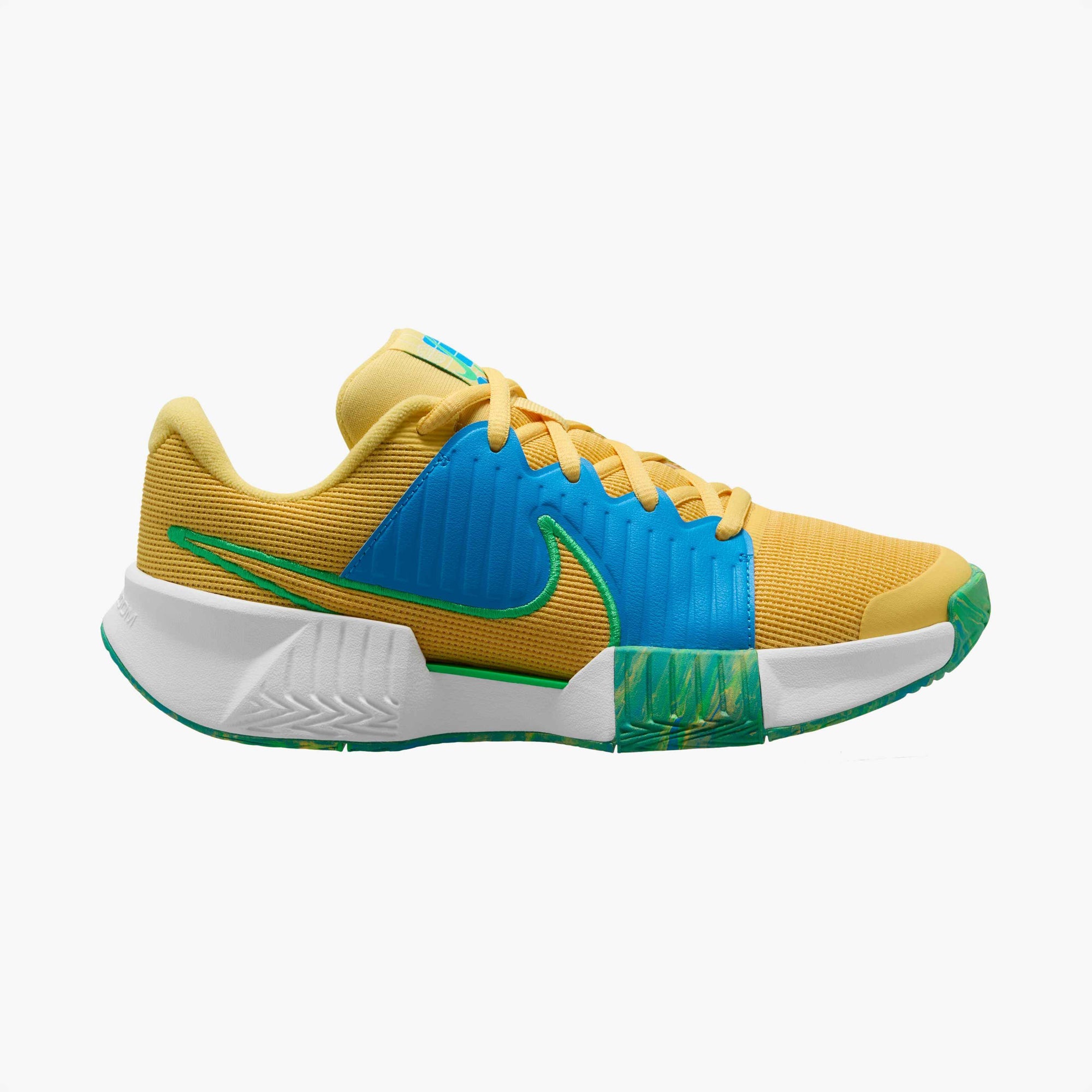 Nike Women's Zoom Challenge Pickleball Shoes in Topaz Gold/Topaz Gold-Blue Hero-White