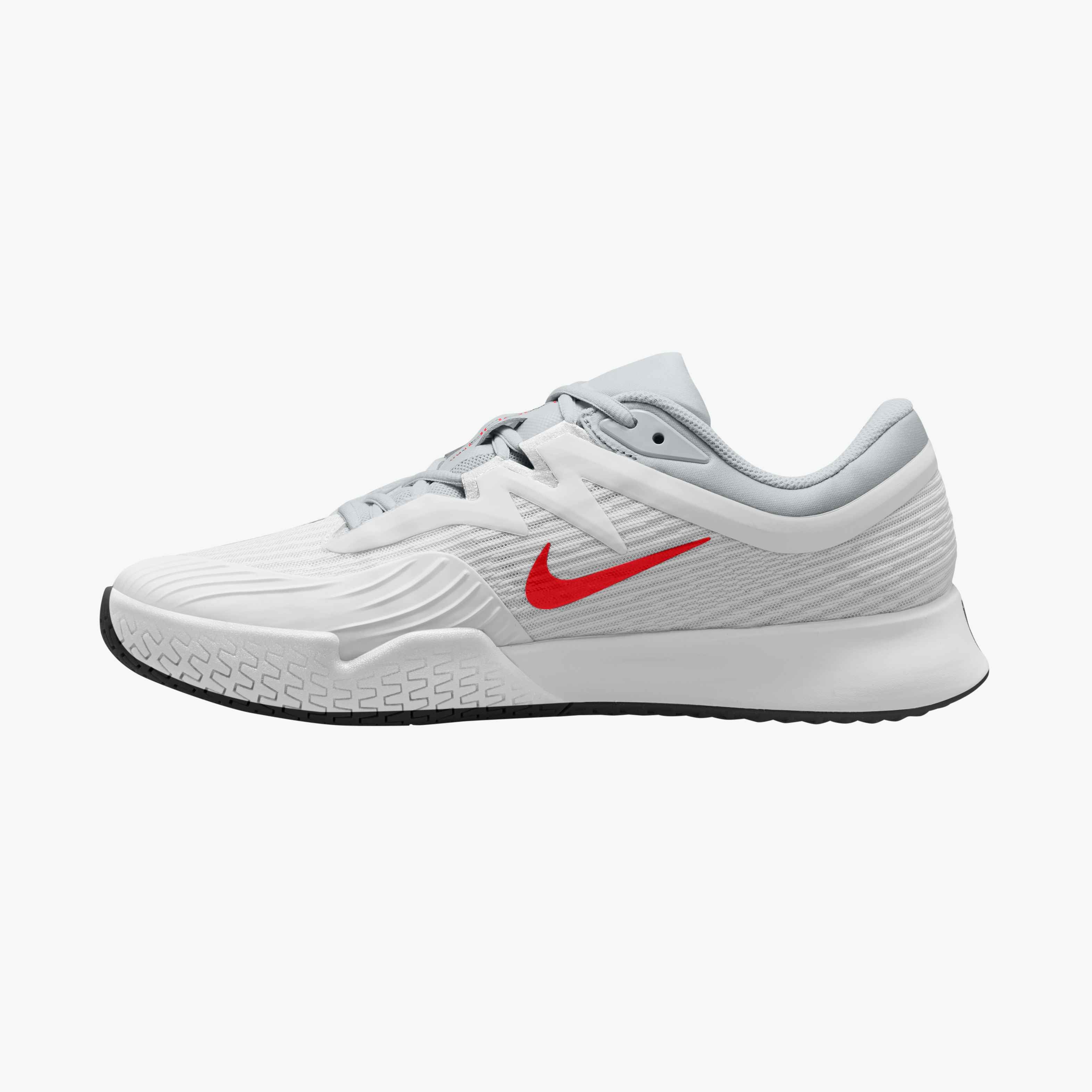 Nike Men's Vapor Pro 3 Hard Court Tennis Shoes in White/Lt Crimson-Pure Platinum