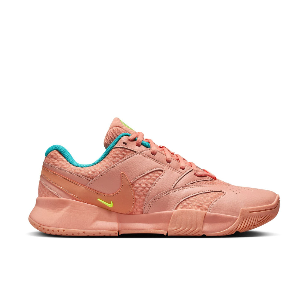 Nike Women's Court Lite 4 Hard Court Tennis Shoes in Apricot Agate/Volt-Dusty Cactus