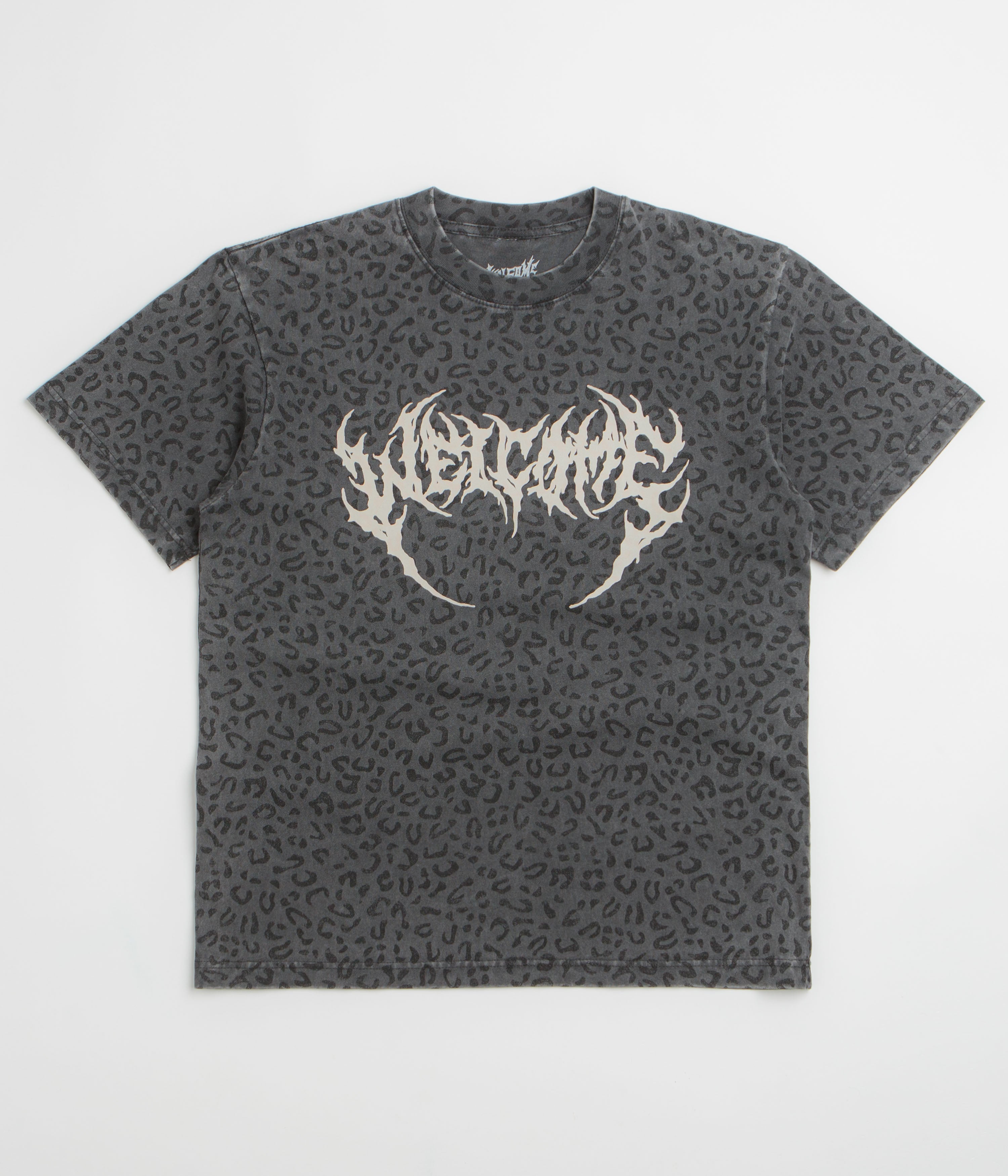 Welcome Fang T-Shirt - Vintage Black / Leopard