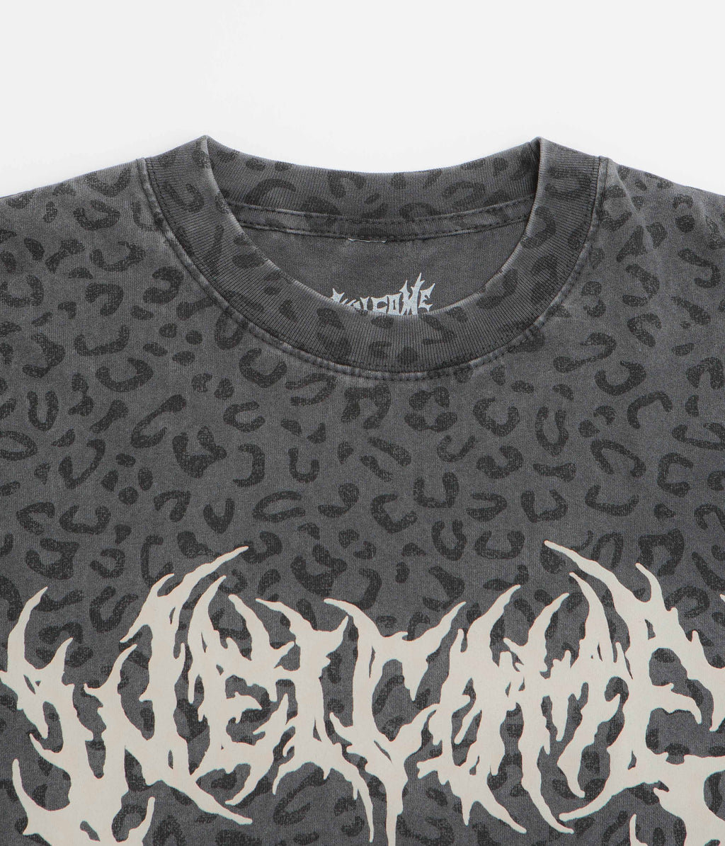 Welcome Fang T-Shirt - Vintage Black / Leopard