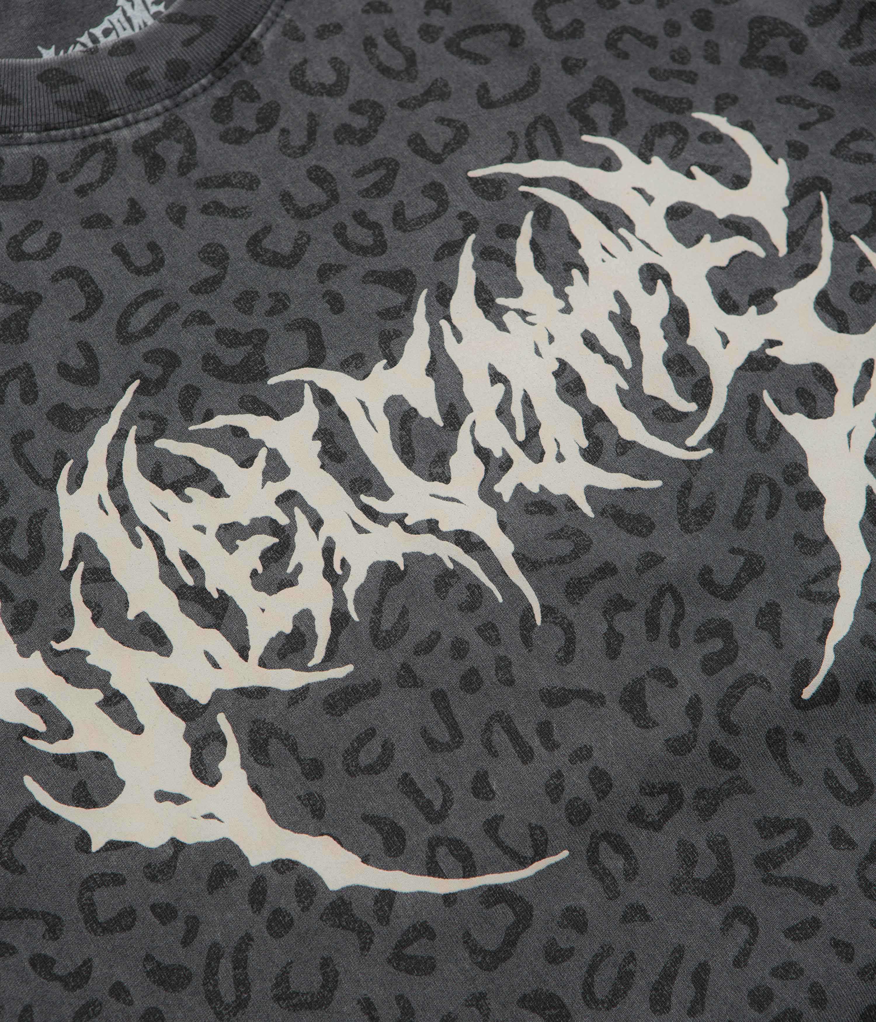 Welcome Fang T-Shirt - Vintage Black / Leopard