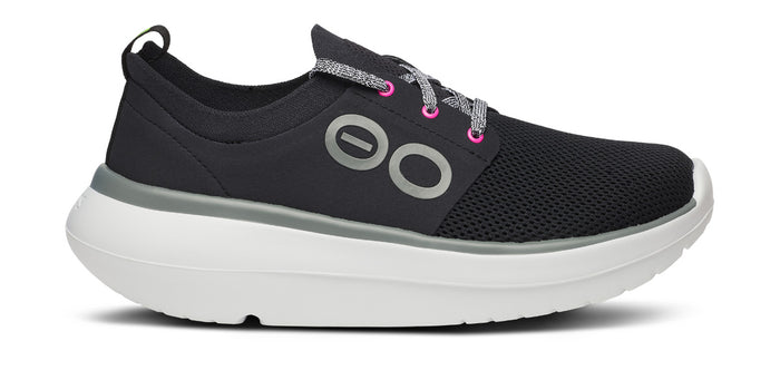 Women's OOmy Stride Low Shoe - White Black lateral view