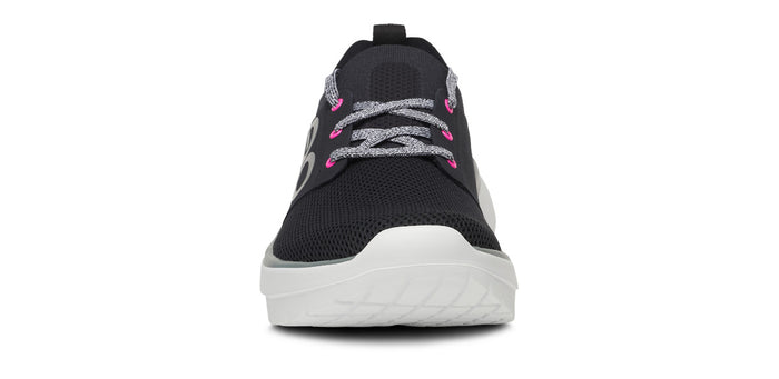 Women's OOmy Stride Low Shoe - White Black front view