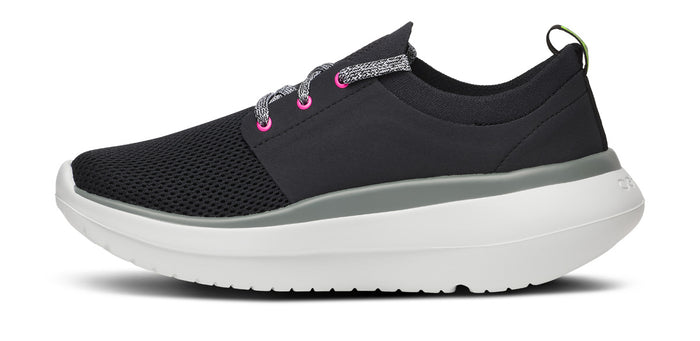 Women's OOmy Stride Low Shoe - White Black medial view
