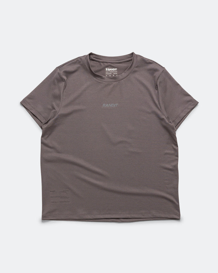 Womens Short Sleeve Micromesh Tee - Shadow
