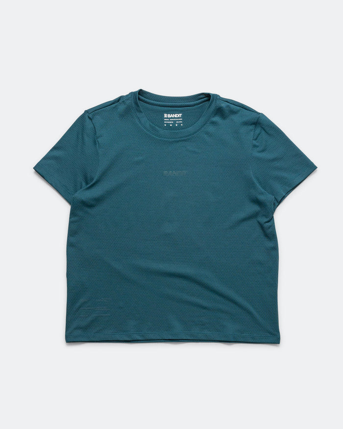 Womens Short Sleeve Micromesh Tee - Storm