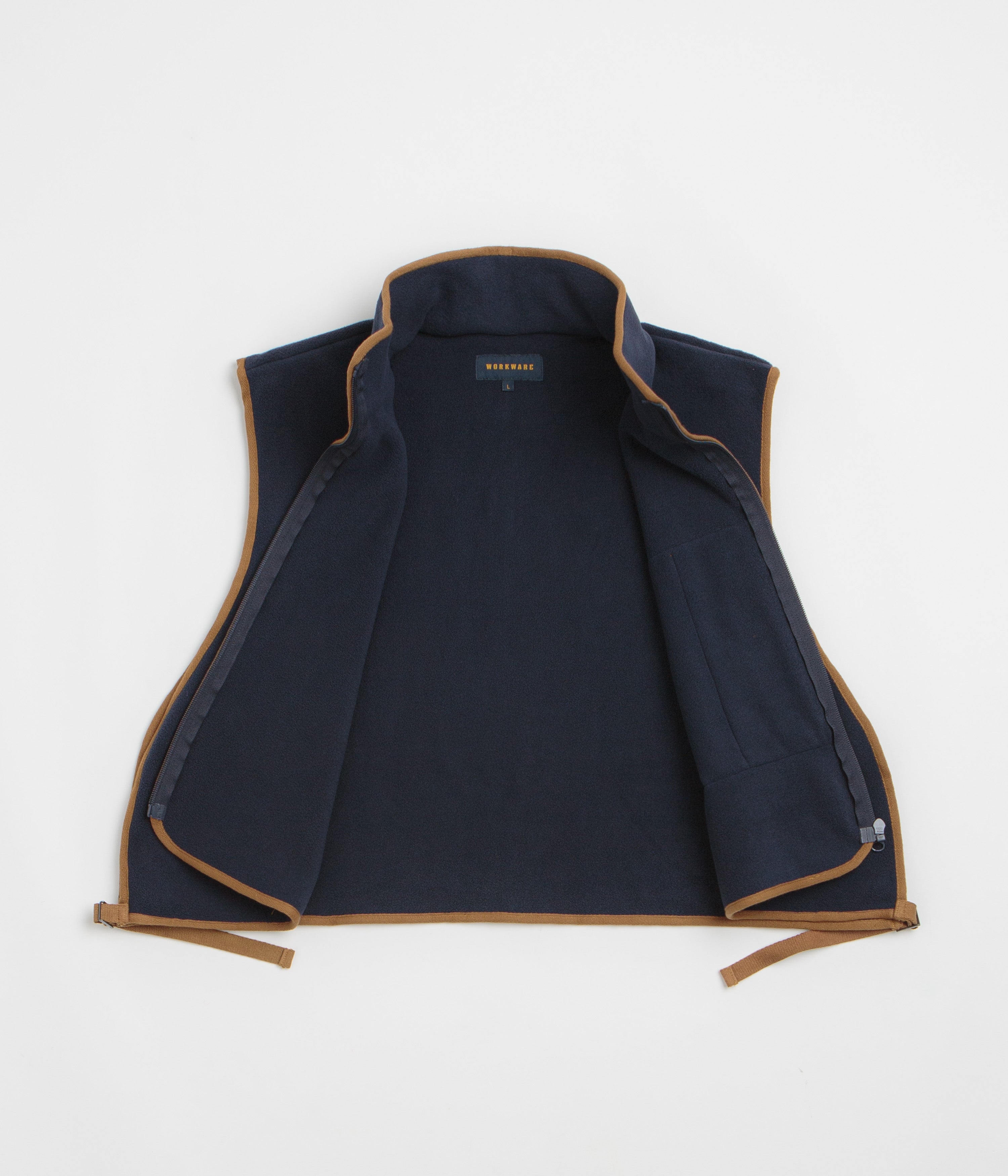 Workware Life Fleece Vest - Navy / Brown