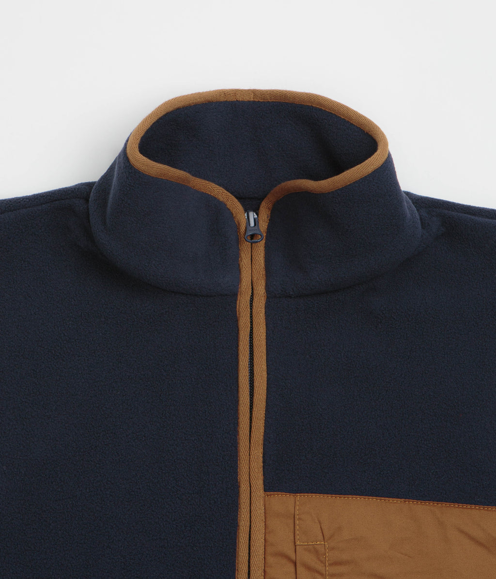 Workware Life Fleece Vest - Navy / Brown