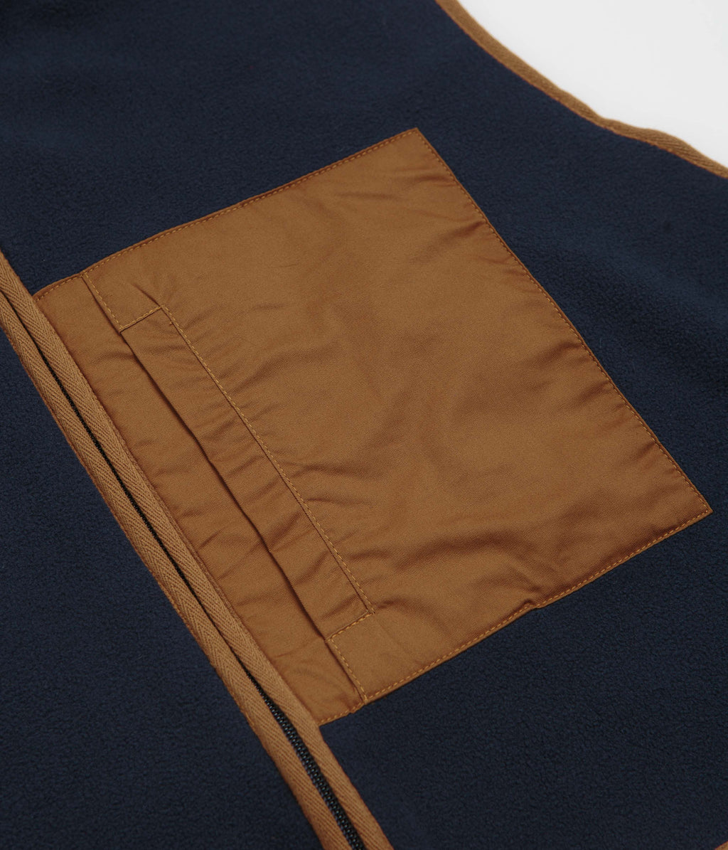 Workware Life Fleece Vest - Navy / Brown