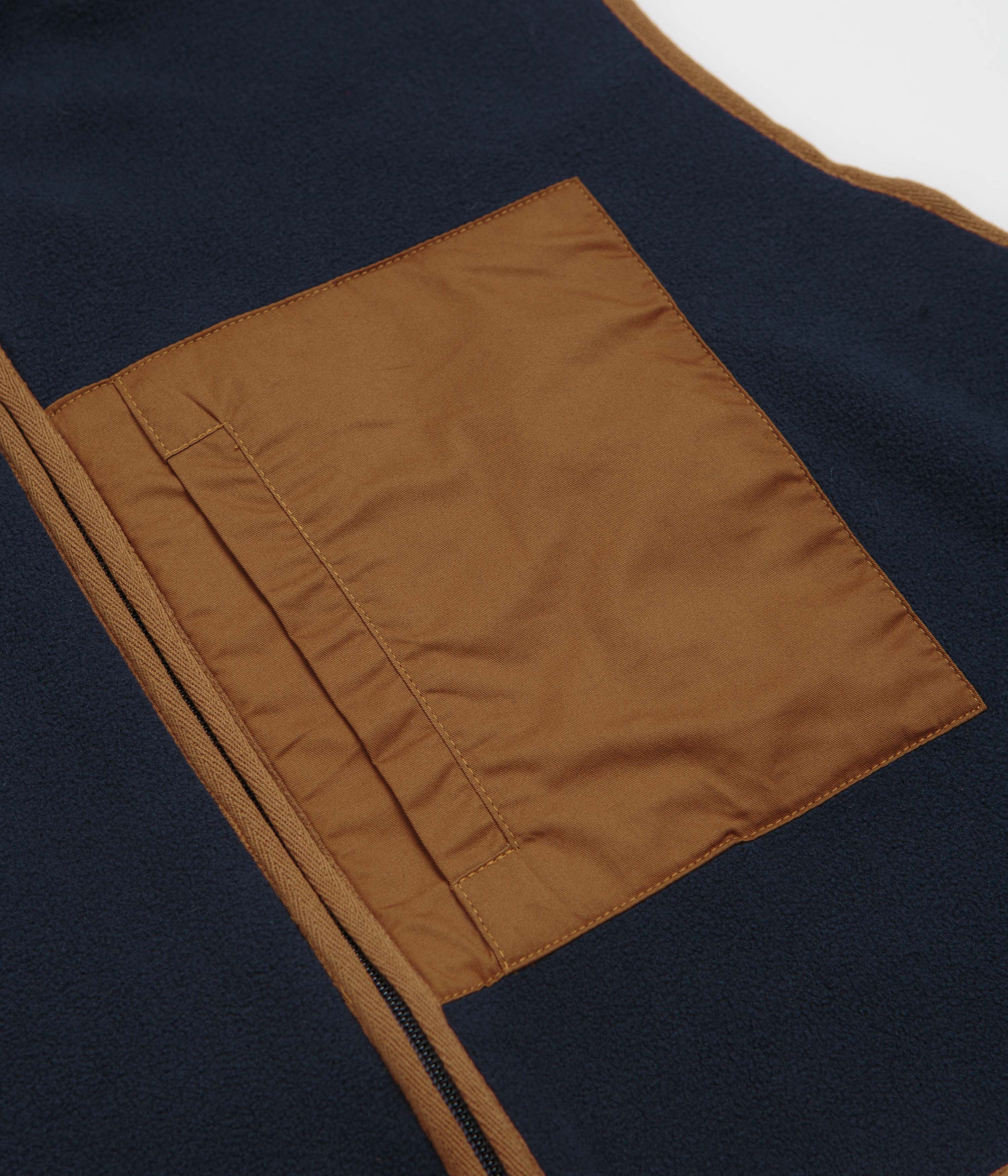 Workware Life Fleece Vest - Navy / Brown