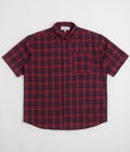 Yardsale Faded Plaid Short Sleeve Shirt - Red