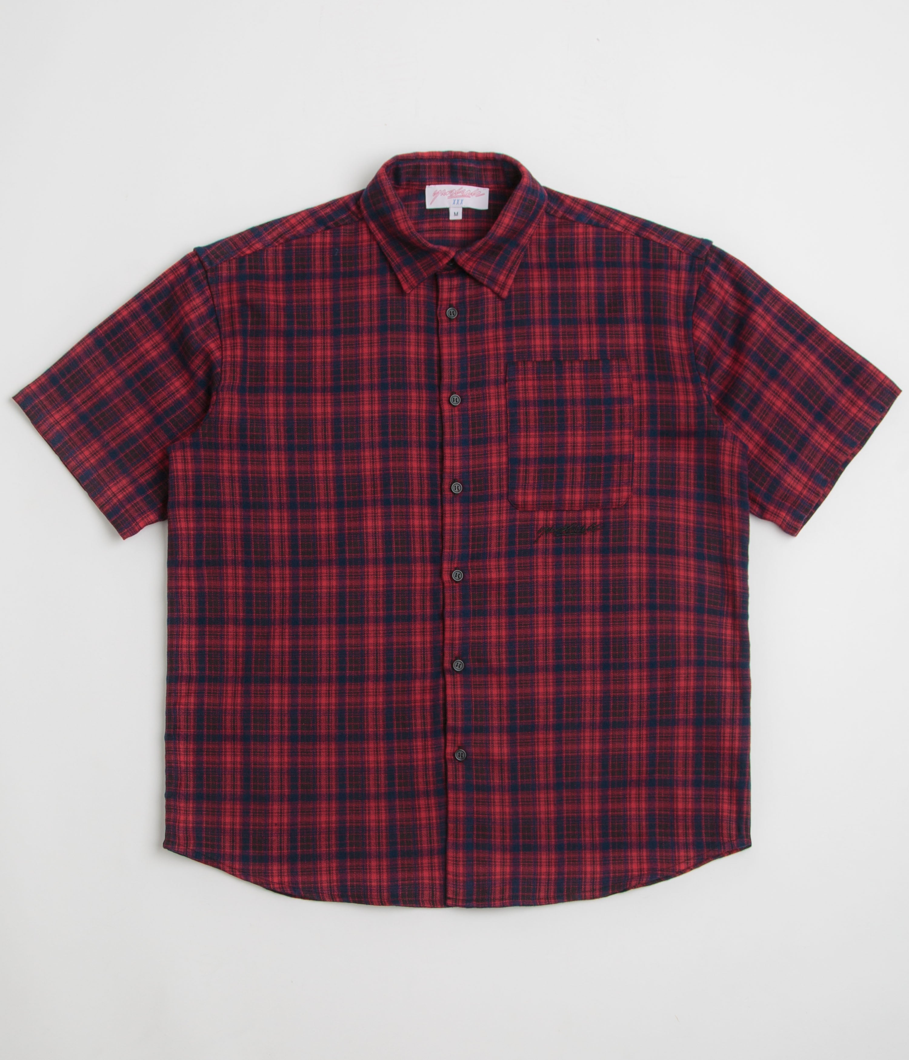 Yardsale Faded Plaid Short Sleeve Shirt - Red