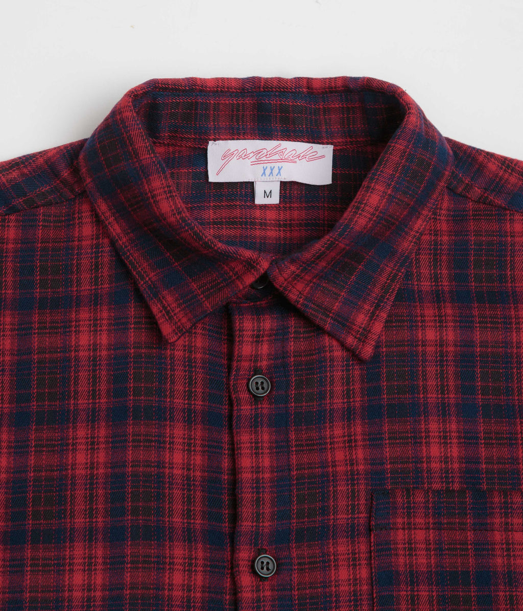 Yardsale Faded Plaid Short Sleeve Shirt - Red