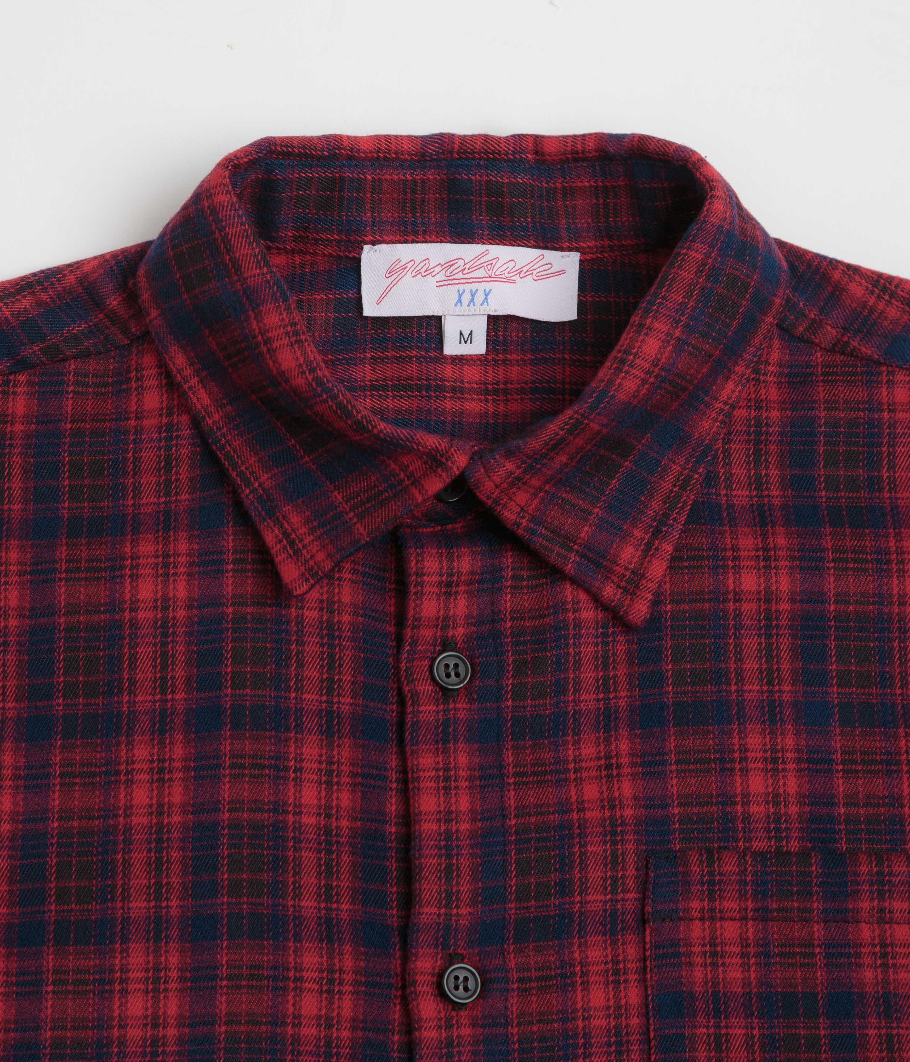 Yardsale Faded Plaid Short Sleeve Shirt - Red