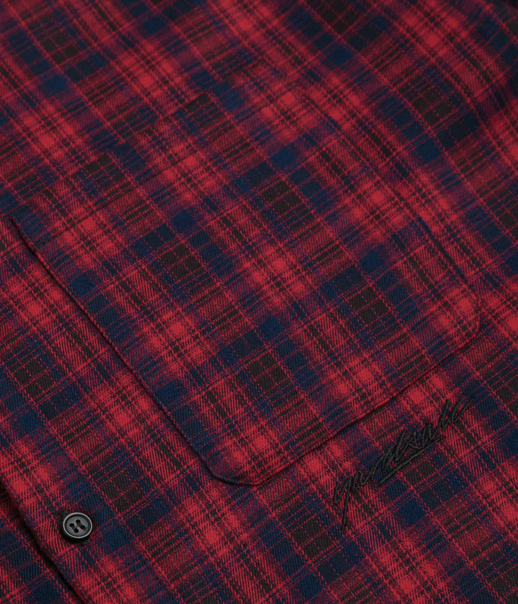 Yardsale Faded Plaid Short Sleeve Shirt - Red