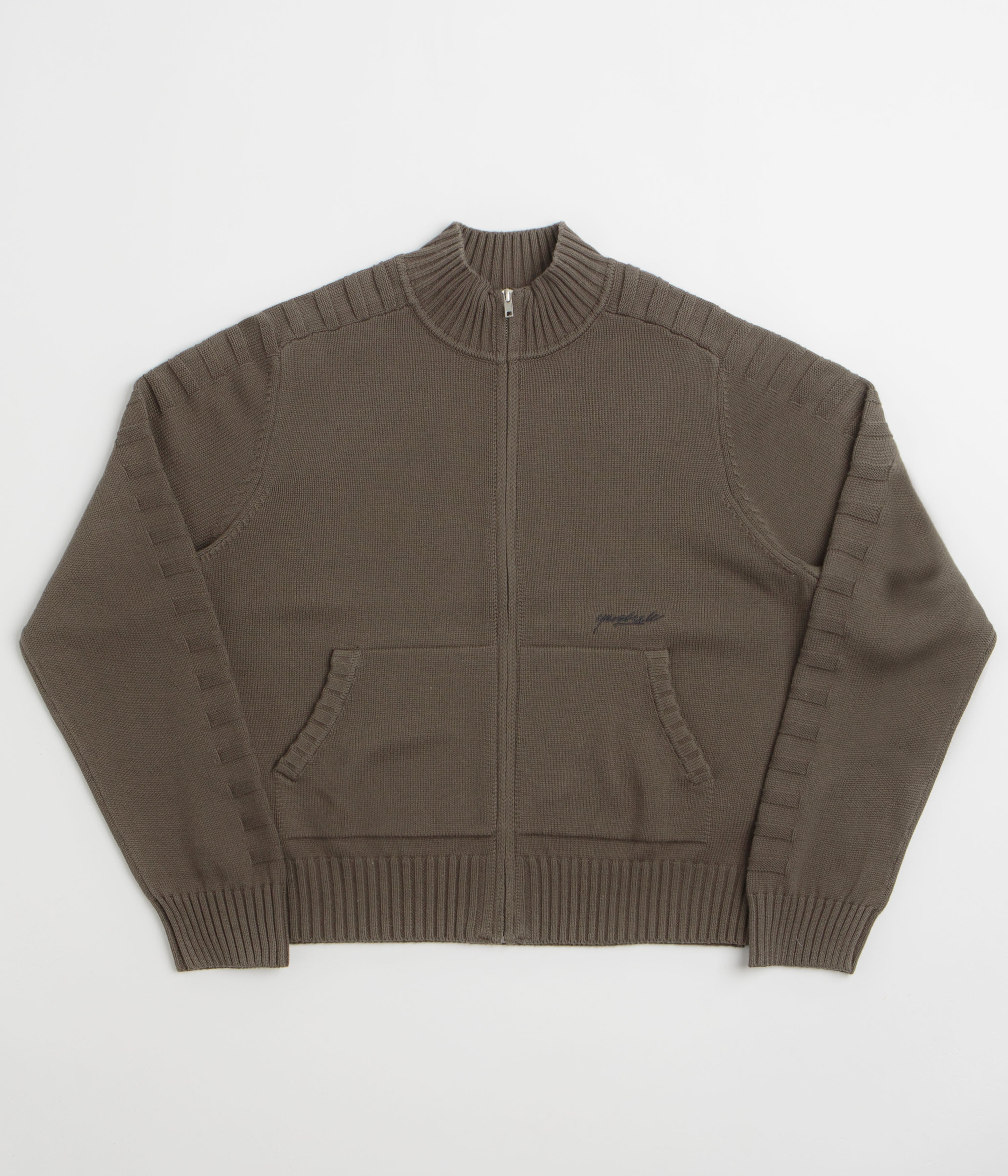 Yardsale Faldo Knitted Full-Zip Sweatshirt - Brown