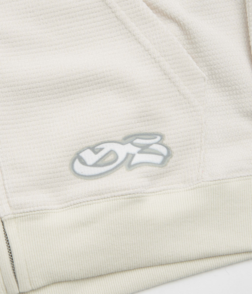 Yardsale Sprayed Waffle Full Zip Hoodie - Cream
