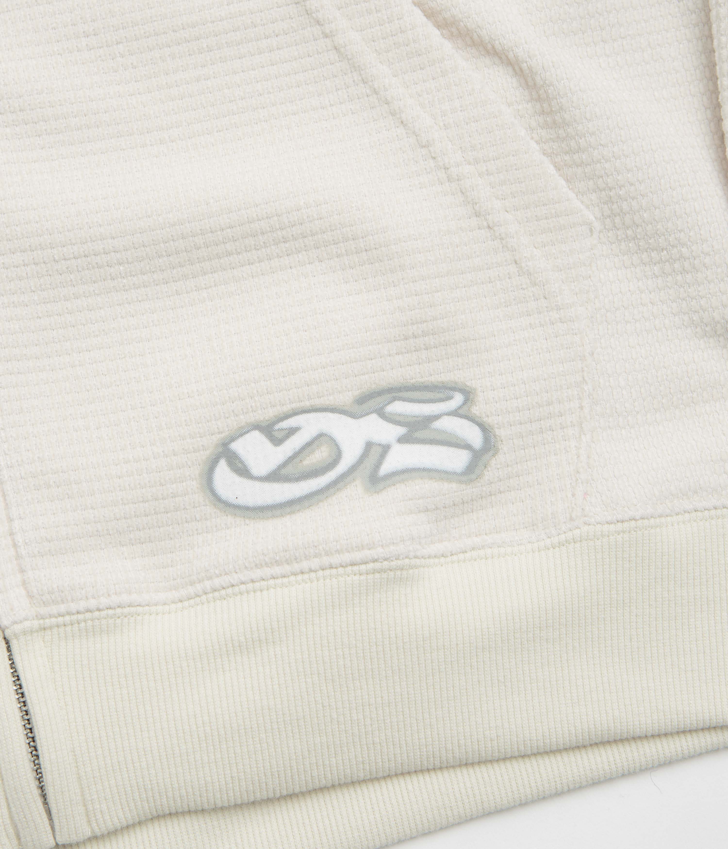 Yardsale Sprayed Waffle Full Zip Hoodie - Cream