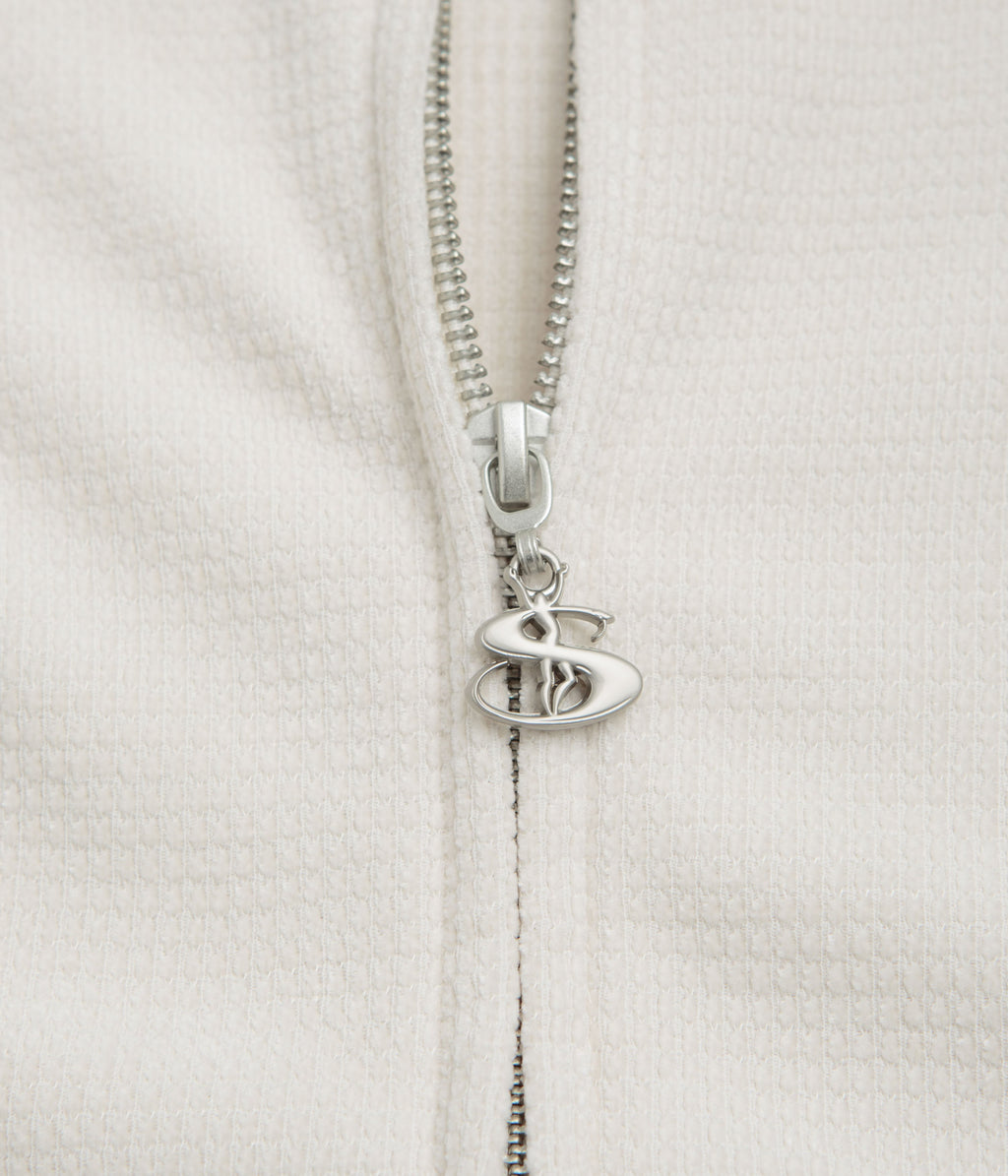 Yardsale Sprayed Waffle Full Zip Hoodie - Cream