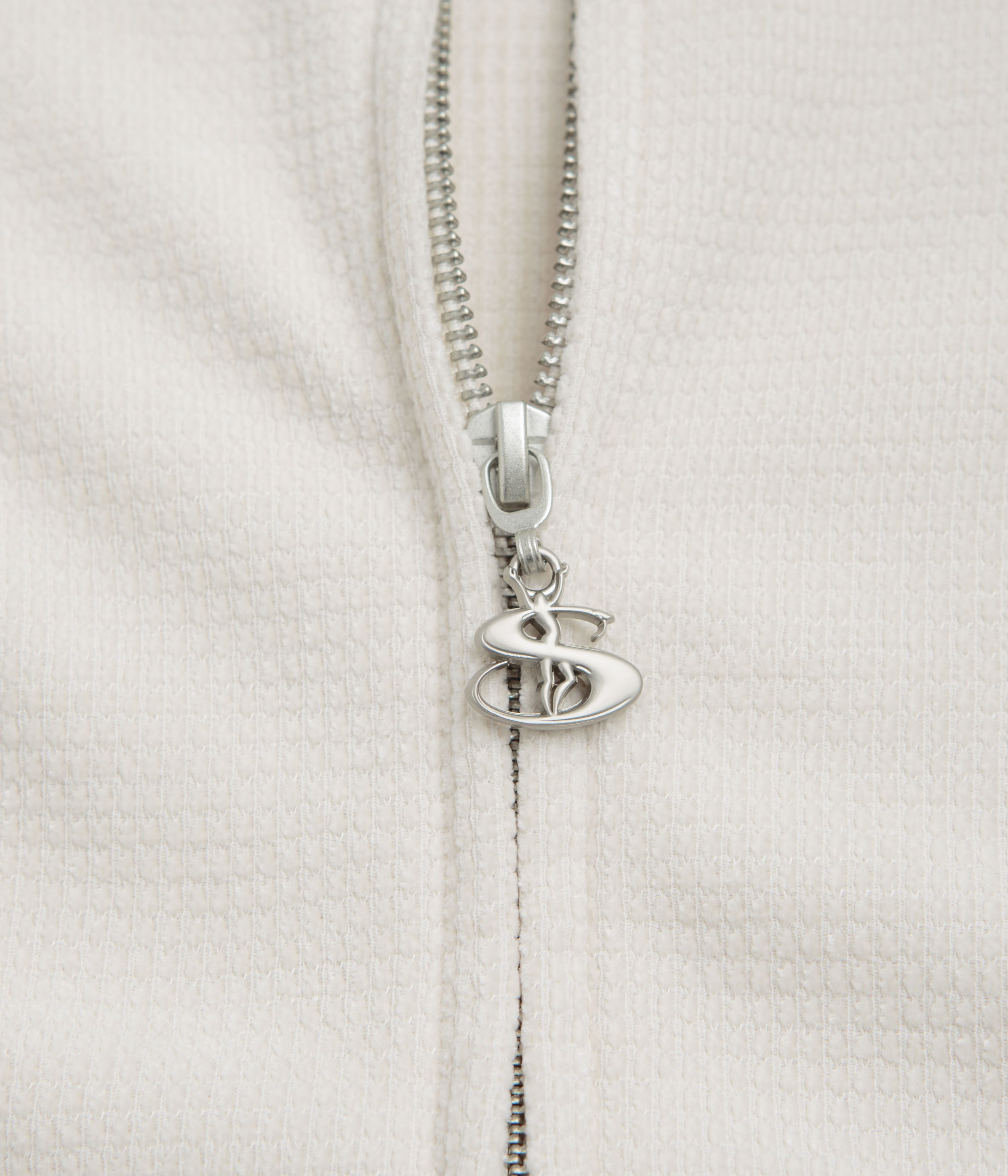 Yardsale Sprayed Waffle Full Zip Hoodie - Cream