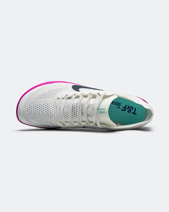 ZoomX Dragonfly 2 - White/Armory Navy-Hyper Tuquiose-Fire Pink